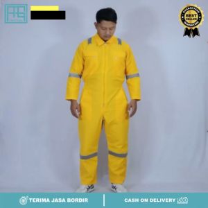 (DARI BANDUNG) Wearpack Safety Proyek Terusan Scoutlight Katelpak Mekanik Bengkel Bahan Ribstop