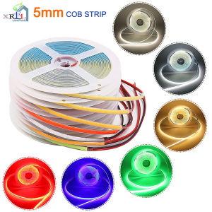 Ultra Thin Narrow COB Strip Super Bright LED Light Bar 12V 24V RA90 5mm Width FOB String Warm Natural Cold White for Kitchen Cabinet Room Decoration Lighting