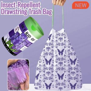 Insect-Repellent Drawstring Trash Bag Print Portable Antibug Repellent Sanitary Bags