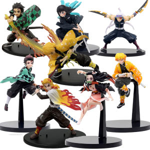 Bandai | Demon Slayer Anime Battle Mode Figure Stove Door Charcoal Master Apricot Shoulang My Wife Shanyi Handheld PVC Model Toy Ornament