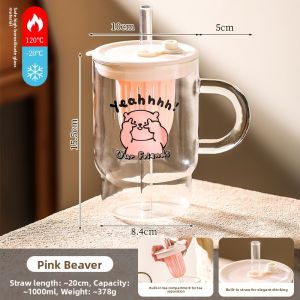Mr.Snail | Elegant Tea and Water Separation Glass Straw Cup