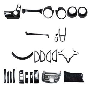 Black Maple Wood Grain Interior Door Armrest Shift Pattern Stickers for Honda Fit Second Generation GE6 GE8 Modification