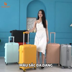 Vali Du Lịch Bamozo 8801 bản tiêu chuẩn Vali Kéo Nhựa Size 20 Size 24 Chống Va Đập Chịu Lực 100kg Bảo Hành 5 Năm