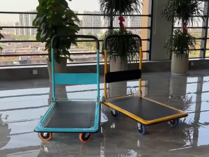 REAIM Foldable Trolley Heavy Duty Portable Shopping Cart Folding Platform With Wheel Max Load 550KG