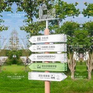 Outdoor Metal Guiding Signpost Street Directional Road Marker Customizable Information Service Facility by Mengci