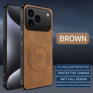 Leather Texture Soft Bumper Magnetic Phone Case For iPhone 18 Pro Max 17 Air 16 15 14 13 12 11 For Magsafe Shockproof Cover Capa