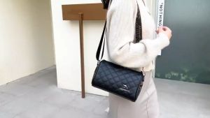 กระเป๋าสะพายไหล่หนัง PU กันน้ำสไตล์วินเทจ ดีไซน์สตรีทแฟชั่น ความจุขนาดใหญ่