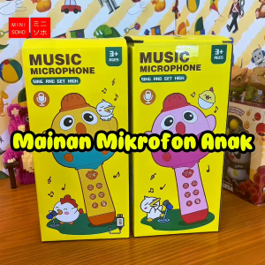 Mainan Mikrofon Nyanyi Anak Mikrofon Bluetooth Wireless Speaker Mainan Karaoke untuk Anak