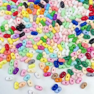 ลูกปัดตัวคั่น ถั่วลิสิง ขนาด 4x6mm อุปกรณ์เสริมงานฝีมือ งาน DIY ใช้สำหรับร้อย พวงกุญแจ ที่ห้อยกระเป๋า่ ที่ห้อยโทรศัพท์