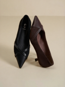 Josiny | New French Pointed Heel Shoes Mary Jane Slip On