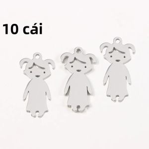 10 Chiếc Mạ Vàng Thép Không Gỉ Mặt Dây Chuyền Quyến Rũ Cho Bé Trai Và Bé Gái Họ Phụ Kiện Tự Làm Trang Sức Làm Hợp Thời Trang Hình Trái Tim