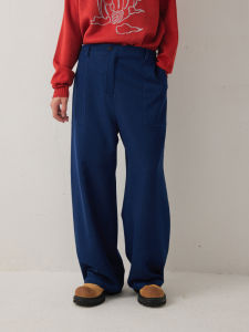 กางเกงยีนส์ทรงตรงเอวกลาง Astaroth สำหรับผู้ชาย สไตล์ย้อนยุค สีน้ำเงินเข้ม ทรงหลวม กางเกงขายาว ทรงหลวม ทรงหลวม ทรงหลวม