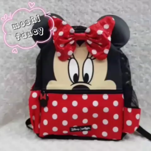Tas Ransel Sekolah Minnie Mouse Disney / Tas Sekolah Disney Minnie Anak Perempuan / Backpack School Mickey Minnie size Anak SD - size M (+Topi)