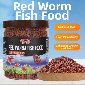 NAICHONG Red Worm Fish Food Small Pellet for Goldfish Gourami Cichlids Discus Pseudogobio High Nutrient Rich Easy Digestible Sinking Pellets for Small Fish