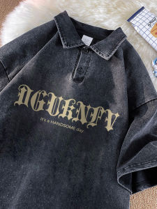 Washed Lapel Polo Shirt: A Heavy Weight Loose Fit American Retro Design