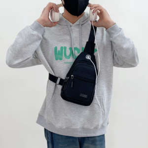 MENSPE Mens Chest Bag Multi-Functional Crossbody Bag Smooth Zipper Bag Sports Bag Waterproof Anti-Thief Code Lock Casual Bag Street Shoulder Bag Messenger Bag