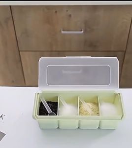 LMS RAK CASE KOTAK TEMPAT PENYIMPANAN BUMBU DAPUR 4 SEKAT 4 IN 1