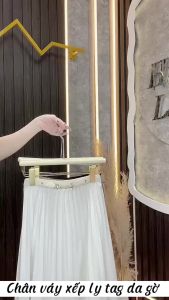 Chân Váy Xếp Ly Cạp Chun Kèm Đai Móc Giả - LCXV78