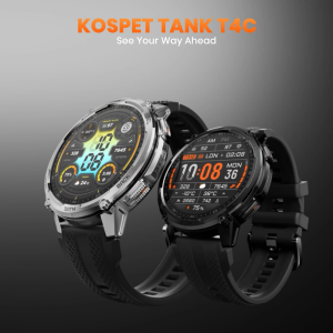 KOSPET TANK T4C Smart Watch Military Smartwatch AMOLED Display 10ATM Waterproof Extra Battery Life