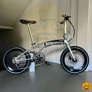 🩶 Fnhon Tornado 20 Inch Platinum Silver Folding Bike Shimano 10 Gears Litepro Continental Contact Urban Tyres Ergon Biokork Ergonomic Palm Rest Handgrip