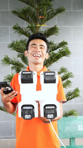Camera wifi 4 mắt kép xem 4 góc cùng lúc - 4 ống kính xem ngoài trời sắc nét Dùng app ICAM365 Bảo hành 1 năm