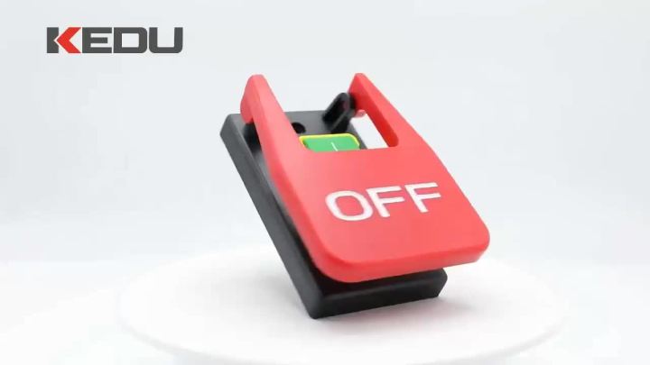 Kedu off-on red cover emergency stop push button switch 16A power-off ...