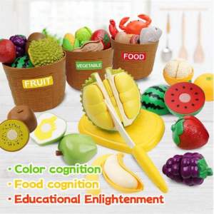 Combo 3 bộ đồ chơi 3in1 bóc tách cắt trái cây rau củ thực phẩm (Bản cao cấp). Tặng kèm 3 xô cho bé vui chơi
