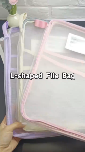 Long File Bag File Folder Transparent Bag File Organizer 3-Layer Envelope Paper Storage with Zipper