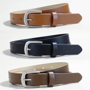 Retro Brown Belt Womens Casual Decorative Accessory for Skirts Jeans Workwear Leather Belt Alloy Buckle Soft Surface