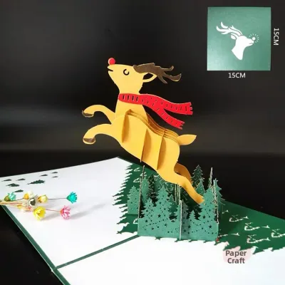 Christmas Greeting Card with Music Creative Handmade 3D Christmas Tree High-End Card for Foreign Friends Festive Supplies
