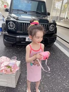 ZANRA ชุดเด็กผู้หญิง เสื้อผ้าฤดูร้อน ชุดเด็กผู้หญิง ชุดเดรสเอี๊ยม ชุดเดรสเสื้อกั๊ก เนื้อดี ต้อนรับ Summer