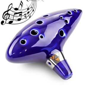 Ocarina Legend Of 12 Holes Ceramic Alto C Ocarina Flute Blue Inspired Time Musical Instrument For Beginner Accessories