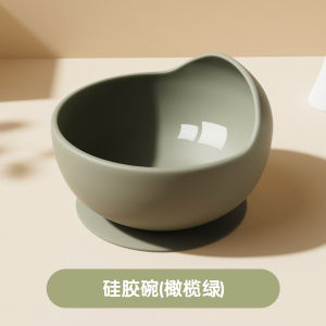 ซิลิโคนชุดชามเด็กสําหรับทารกและเด็กอายุ 1-24 เดือน Anti-Fall ซิลิโคนดูดถ้วยชามช้อน