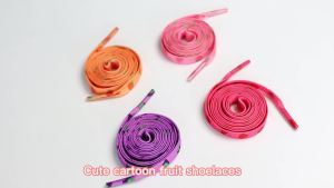 1 Pair Fruit Shoelaces Floral Print Flat Shoe Laces for Sneakers Canvas Shoes Accessories Sports Shoelace Strawberry Grape Peach