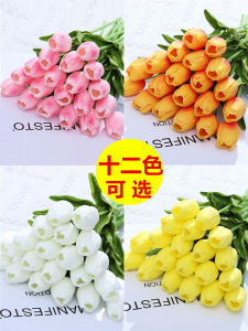 Artificial Tulips Home Decoration Table Centerpiece Fake Flowers Eternal Floral Arrangement for Living Room Desktop