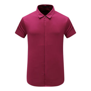 Mens Summer Short Sleeve Shirt Versatile Casual Business Cotton Top Fn7 Brand Standard Fit Sharp Collar