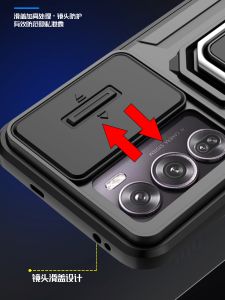 OPPO Reno12 pro 5G Slide Cover Protective Case with Lens Cap Camera Switch Protection Ring Stand Business Creative Silicone Shell