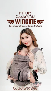 Cuddleme Gendongan Bayi Newborn Kangguru tanpa Hipseat hadap luar WingMe M shape