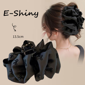 Lụa đen ngọt ngào thiết kế bong bóng Kẹp tóc càng cua lớn Bowknot chấm tóc lấy Clip Phụ kiện tóc đuôi ngựa nữ