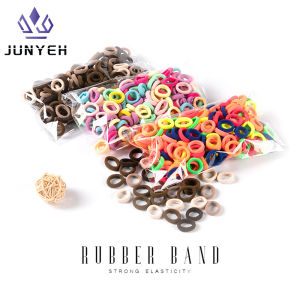 100 ชิ้น/ถุงที่มัดผมผ้าไนลอนสีสันสดใสสำหรับเด็กผู้หญิงมาคารอนยางรัดเครื่องประดับผมแฟชั่น