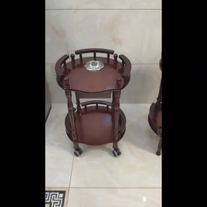 Chinese Vintage Solid Wood Trolley for Beauty Salon and Coffee Shop