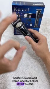 GRATIS GUNTING SASAK Clipper Kemei KM 1418 Sistem Cas Alat Cukur 3 in 1 / Alat Cukur Rambut Kumis Jenggot Bulu Hidung