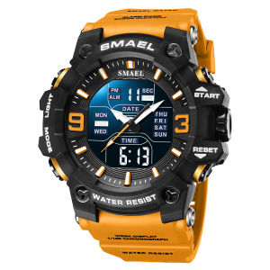SMAEL | SMAEL 8049 Watch Sport LED Light Alarm Clock Dual Time Display WaterproofWeek Auto Date Wristwatches Quartz