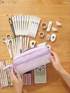 Others | High Quality Large Capacity Multi Functional Pen Storage Bag Multi Layer Stationery Storage Box Student Pencil Bag Storage Bag