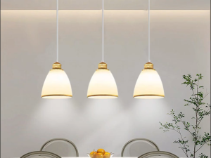 โคมไฟระย้าแก้วทรงสูงปรับได้ 3 หัว สไตล์วินเทจ ทนทาน เหมาะสำหรับห้องอาหาร ห้องนั่งเล่น ห้องนอน ร้านกาแฟ ห้องครัว