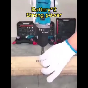 MAKlTA Mesin bor 299V 2baterai cas 10mm bor listrik murah bor tangan baterai besi tembok Beton kayu Cordless Drill bor cas