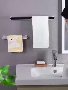 Ecoco Towel Rack Hanging Holder Shelf Organizer Adhesive Bathroom Kitchen Towel Holder Slipper Rack