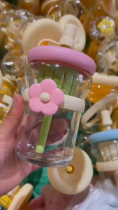 SG Specool® Ladies Stylish Straw Glass Cup Portable Tea Separation Mug for Fruit Juice & Flower Tea