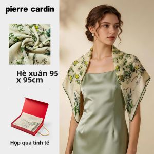 Pierre Cardin | Khăn Choàng Len Nhẹ Nữ Màu Xanh Ấm Áp