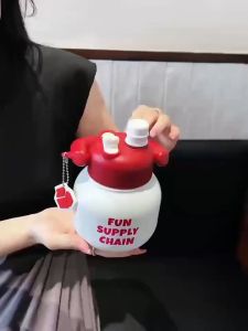 เก็บความร้อน/เย็น สแตนเลส 316 ขนาด 680 มล. 2 in 1 มีหลอดดูด ยกดื่มได้ มีหูหิ้ว รุ่นAX-2397